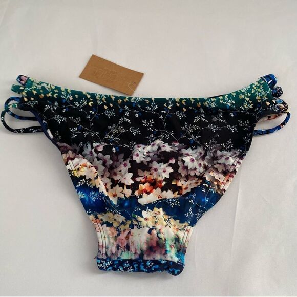 RACHEL Rachel Roy Womens Strappy Floral Print Swim Bottom Separates Blue S - Picture 5 of 5
